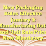 New Packaging Rules Effective January 1: Manufacturing Date and Unit Sale Price Now Mandatory