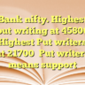 Bank nifty. Highest put writing at 45800Highest Put writers at 21700Put writers means support