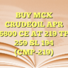 BUY MCX CRUDEOIL APR 6800 CE AT 219 TP 259 SL 194 (CMP-219)