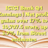 ICICI Bank Q4 Earnings | Net profit gains over 17% to ₹10,707.5 crore, up 3.7% from Street estimates