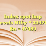 Index spot
Imp levels
Nifty ° 22470
Bn = 47480