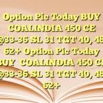 Option Pic Today BUY

COALINDIA 450 CE

 @33-36
SL 31
TGT 40, 48, 62+ Option Pic Today BUY

COALINDIA 450 CE

 @33-36
SL 31
TGT 40, 48, 62+
