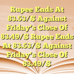 Rupee Ends At 83.53/$ Against Friday’s Close Of 83.49/$ Rupee Ends At 83.53/$ Against Friday’s Close Of 83.49/$