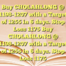 Buy CHOLAHLDNG @ 1198-1207 with a Target of 1255  in 6 days. Stop Loss 1175 Buy CHOLAHLDNG @ 1198-1207 with a Target of 1255  in 6 days. Stop Loss 1175