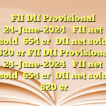FII DII Provisional 

24-June-2024 

FII net sold ₹654 cr

DII net sold ₹820 cr FII DII Provisional 

24-June-2024 

FII net sold ₹654 cr

DII net sold ₹820 cr