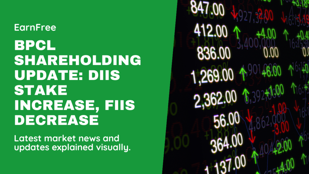 BPCL SHAREHOLDING UPDATE DIIs STAKE INCREASED TO 21.31% FROM 21.29% FIIs STAKE REDUCED TO 15.03% FROM 16.8%