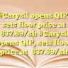 #Carysil opens QIP, sets floor price at ₹837.89/sh #Carysil opens QIP, sets floor price at ₹837.89/sh
