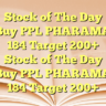 Stock of The Day Buy PPL PHARAMA 184 Target 200+ Stock of The Day Buy PPL PHARAMA 184 Target 200+