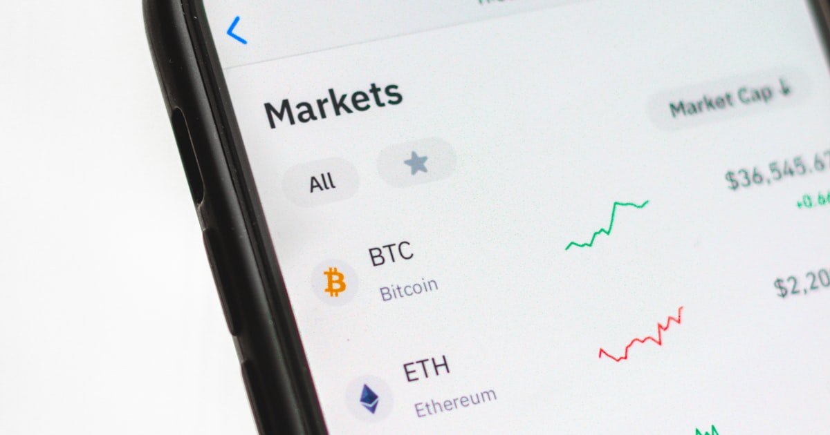 Cryptocurrency trading screen showing Bitcoin and Ethereum charts